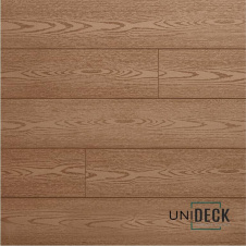 Терасна дошка двостороння ДПК Унідек UNIDECK CEDAR WOOD дерево-полімерна композитна дошка декінг для вулиці, балкона, басейну коричнева