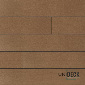 Террасная доска двухсторонняя ДПК Унидек UNIDECK CEDAR дерево-полимерная композитная доска декинг для улицы, балкона, бассейна коричневая
