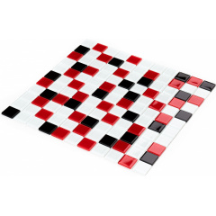 Мозаика стеклянная Kotto Keramika GM 4007 C3 Black/Red M/White 300х300 мм Вінниця