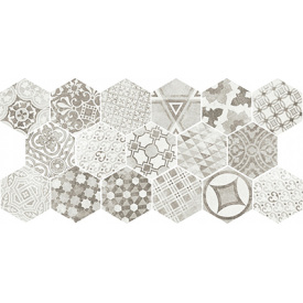 Плитка керамогранит Equipe Hexatile Cement Garden Grey 22099 17,5х20 см