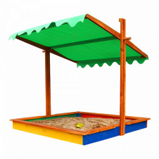 Детская песочница-24 SportBaby 1450х1450х1400 мм деревянная с крышкой-тентом