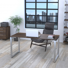 Письмовий стіл Loft-design Q-160 сірий дуб-палена на металевих ніжках хром