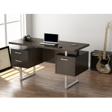 Письмовий стіл Loft-design L-81 двотумбовий у кольорі венге