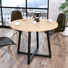 Обеденный стол Loft-design Бланк D-100 см круглый светлый дуб-борас