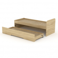 Двойная кровать Компанит-80+70 см двухместная выдвижная из лдсп Дуб-сонома