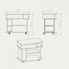Тумба під ТВ Компаніт Амбасадор 720x640x420 бук Долина