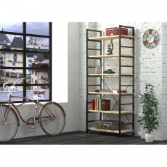 Високий стелаж офісний L-190 new Loft-Design метал+лдсп дуб борас Кременчук