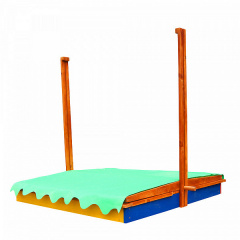 Детская песочница-24 SportBaby 1450х1450х1400 мм деревянная с крышкой-тентом Полтава