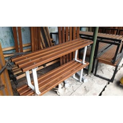 Деревянная лавка ИГ Стандарт 1500х330х480 мм без спинки с металлическими ножками-опорами для сада парка Киев