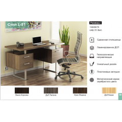 Письменный стол Loft-design L-81 двухтумбовый в цвете венге Изюм