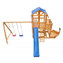 Детская площадка SportBaby Babyland-13 Капитан деревянная корабль с зимней горкой качелями Шепетовка