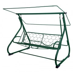 Садовая качель Vitan Вилла 1670х2150х1500 мм с навесом бязь желто-зеленая клетка Киев