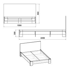 Двуспальная кровать МДФ-150 Компанит Венге Хмельницкий