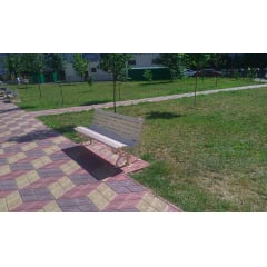 Деревянная скамейка ИГ Парковая 1800х520х740 мм для улицы черные чугунные ножки Новая Каховка