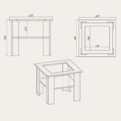 Журнальний столик Компаніт Мадрид-МДФ 600х500х600 мм яблуня Покровськ