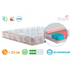 Ортопедичний матрац Matroluxe Camelia+kokos двосторонній пружинний блок Pocket Spring Butterfly Київ