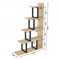 Стелаж-перегородка Loft-Design L-160 п'ятиярусний підлоговий дсп венге-темний Золотоноша