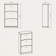 Тумба под обувь Компанит ТО-3Б 700х320х1232 мм ольха Киев