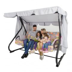 Садовая качеля-диван Vitan Вилла бязь цветы на сером фоне металлическая разборная Бровары