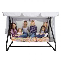 Садовая качеля-диван Vitan Вилла бязь цветы на сером фоне металлическая разборная Бровары