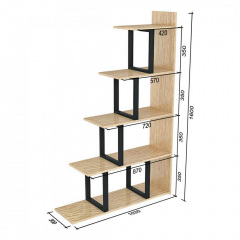 Стелаж-перегородка Loft-Design L-160 горіх-модена для офісу будинку Славута