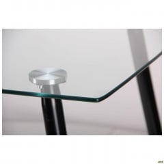 Стол обеденный АМФ Умберто стекло прозрачное ножки-металлические черные для обеденной зоны Ивано-Франковск