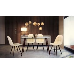 Стол обеденный АМФ Умберто стекло прозрачное ножки-металлические черные для обеденной зоны Ивано-Франковск