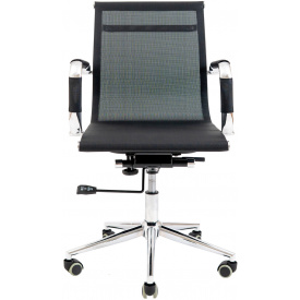 Офисное кресло Richman Кельн-LB хром черное невысокая спинка-сетка