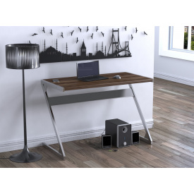 Стіл компьютерний N-110 Loft-design 110х55 см лдсп горіх-модена на металевих ніжках сріблястого кольору