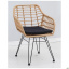 Плетене крісло Tulum пластик-ротанг латте з подушечкою м'якою під сидіння для будинку для кафе Київ