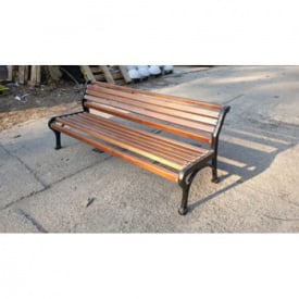 Лавка садово-паркова №6 1800х560х760 мм дерев'яна на чавунних ніжках