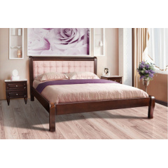 Двоспальне ліжко СОНАТА з масиву клена з м'яким узголів'ям 1600x2000 Рівне