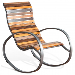 Кресло-качалка GoodsMetall из металла и дерева в стиле LOFT КР2 Одесса