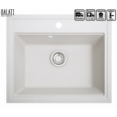 Кухонна мийка Galati Patrat граніт 60х52х19,2 см Biela (101) Чернівці