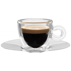 Набор чашек с блюдцеми для кави Luigi Bormioli Termic Glass 65 мл 4 предмета (10083/01) Суми
