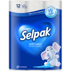 Бумажные полотенца Selpak 3 слоя 80 отрывов 12 рулонов Київ