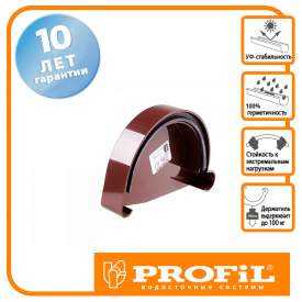 Заглушка ринви Profil ліва L 90 коричнева