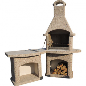 Камін-барбекю садовий Ріо кутовий зі столом