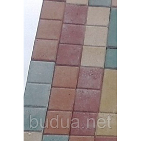 Тротуарна плитка "Квадрат" Стандарт УМБР 80мм, кольорова на білому цементі