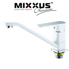 Змішувач для кухні ялинка на гайці 25см MIXXUS Missouri White білий Chr-004