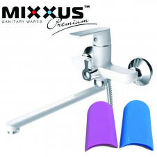 Змішувач для ванни довгий ніс MIXXUS Tiger EURO White білий Chr-006