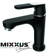 Змішувач для умивальника на гайці MIXXUS Tiger Black чорний Chr-001