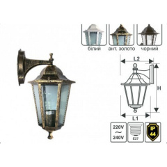 Настенный садово-парковый светильник Lemanso PL 6102 антич золото Кропивницкий