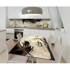 Наклейка 3Д виниловая на стол Zatarga «Палочки ванили» 600х1200 мм для домов, квартир, столов, кофейн, кафе Лубны