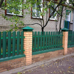 Штахетник глянцевий двосторонній 130 мм зелений мох (RAL 6005) Київ