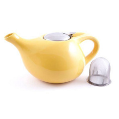 Чайник заварочный керамический Fissman 1300 мл желтый Одесса