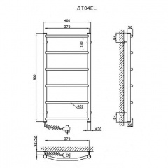 Электрический полотенцесушитель KOSSER Трапеция 800x400/6 EL ДТ04EL Костопіль