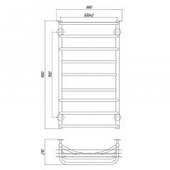 Электрический полотенцесушитель KOSSER Канна 900x500/9 ER ДК03ER Київ