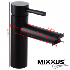Смеситель для умывальника MIXXUS Sus-001A Black (Chr-001-A), Польша (нержавеющая сталь) Хмельницький