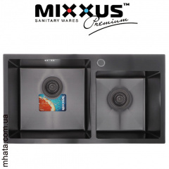 Кухонная мойка Mixxus SET 7843 D-220x1.0-PVD-BLACK (со смесителем, диспенсером, сушкой в комплекте) Хмельницький